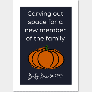 Pumpkin baby announcement (white year) Posters and Art